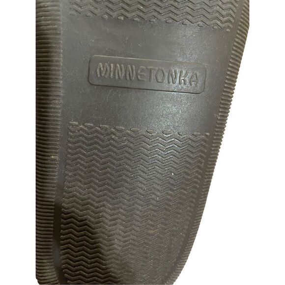 Mens minnetonka Romeo suede leather faux fur slippers - Picture 9 of 10